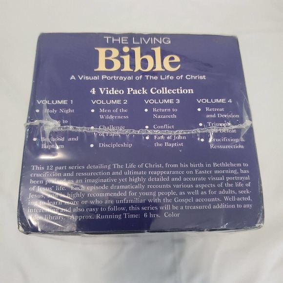 The Living Bible VHS Boxset A Visual Portrayal Of The Life Christ NEW Sealed - Picture 6 of 6